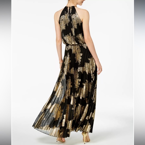 NWT MSK Metallic Pleated Blouson Gown - Picture 9 of 9